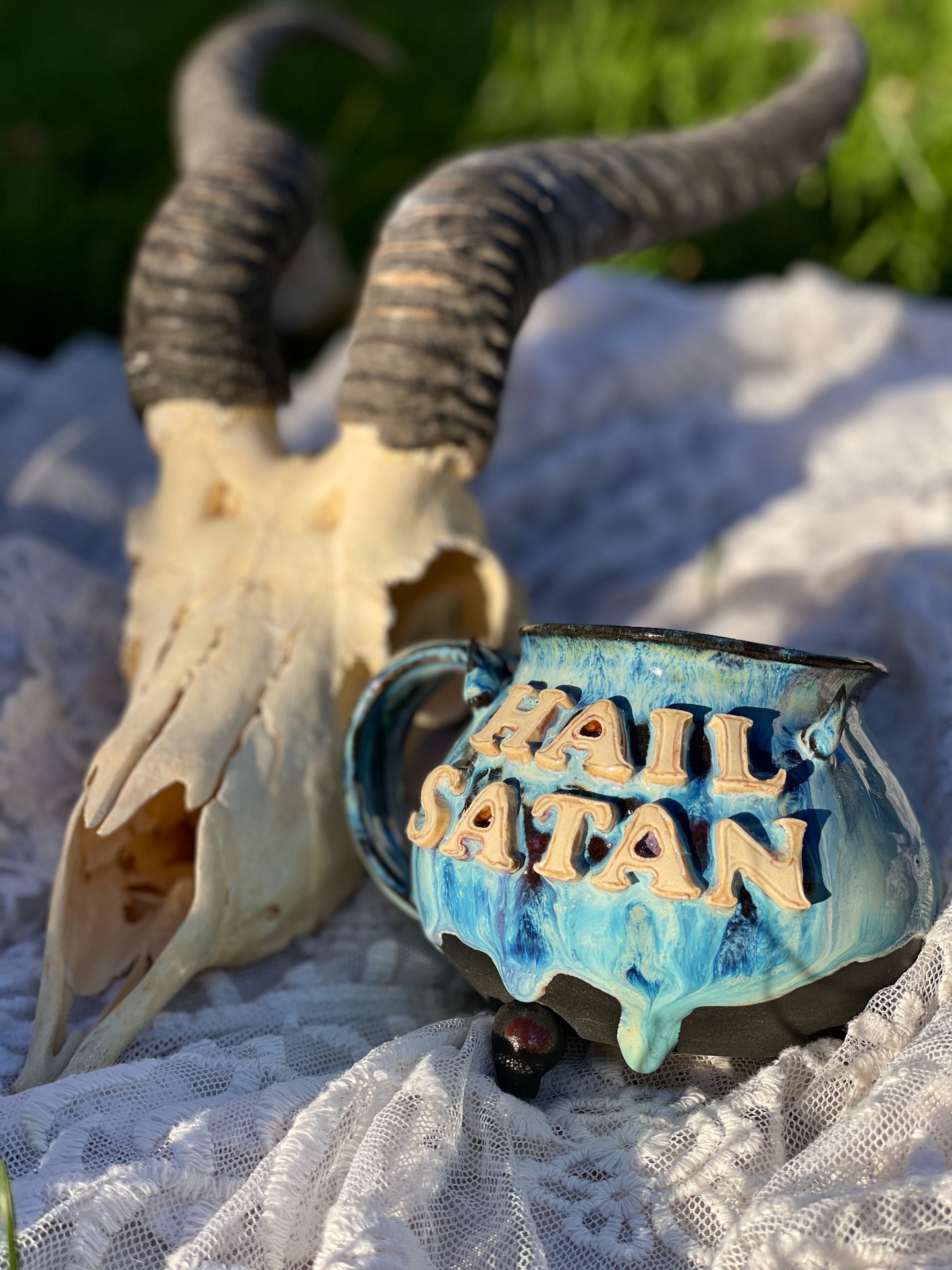 Hail Satan Horns Cauldron No. 3