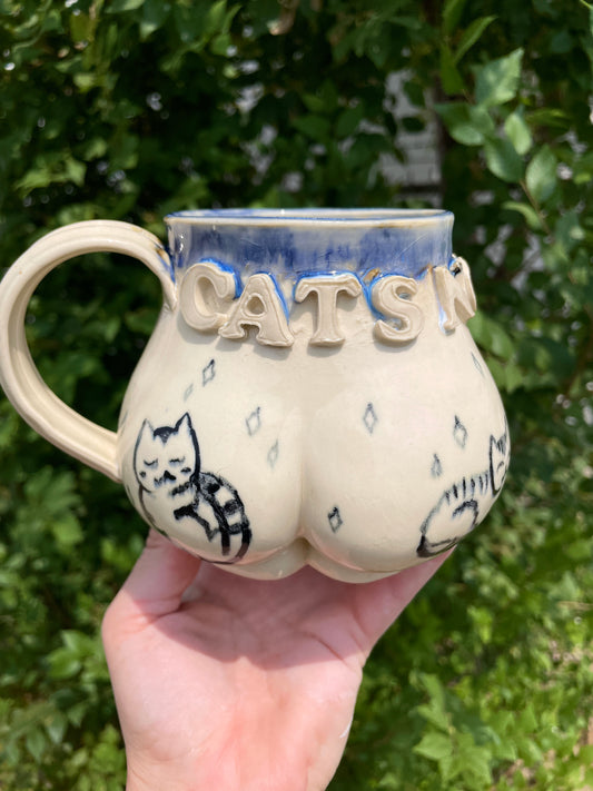 Cats Not War Butt Mug