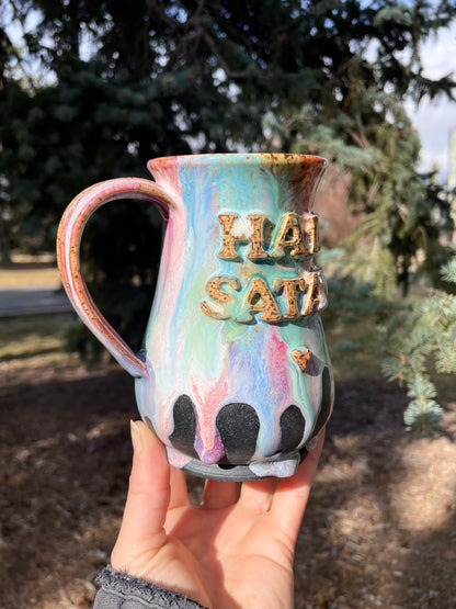 Hail Satan Mug: Black Rainbow Edition