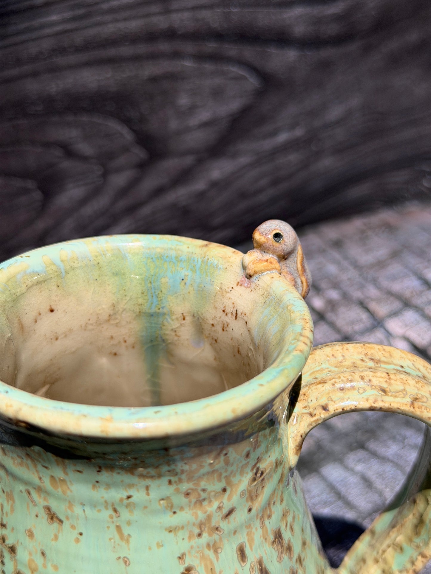 Green Crystalline Bunny Mug