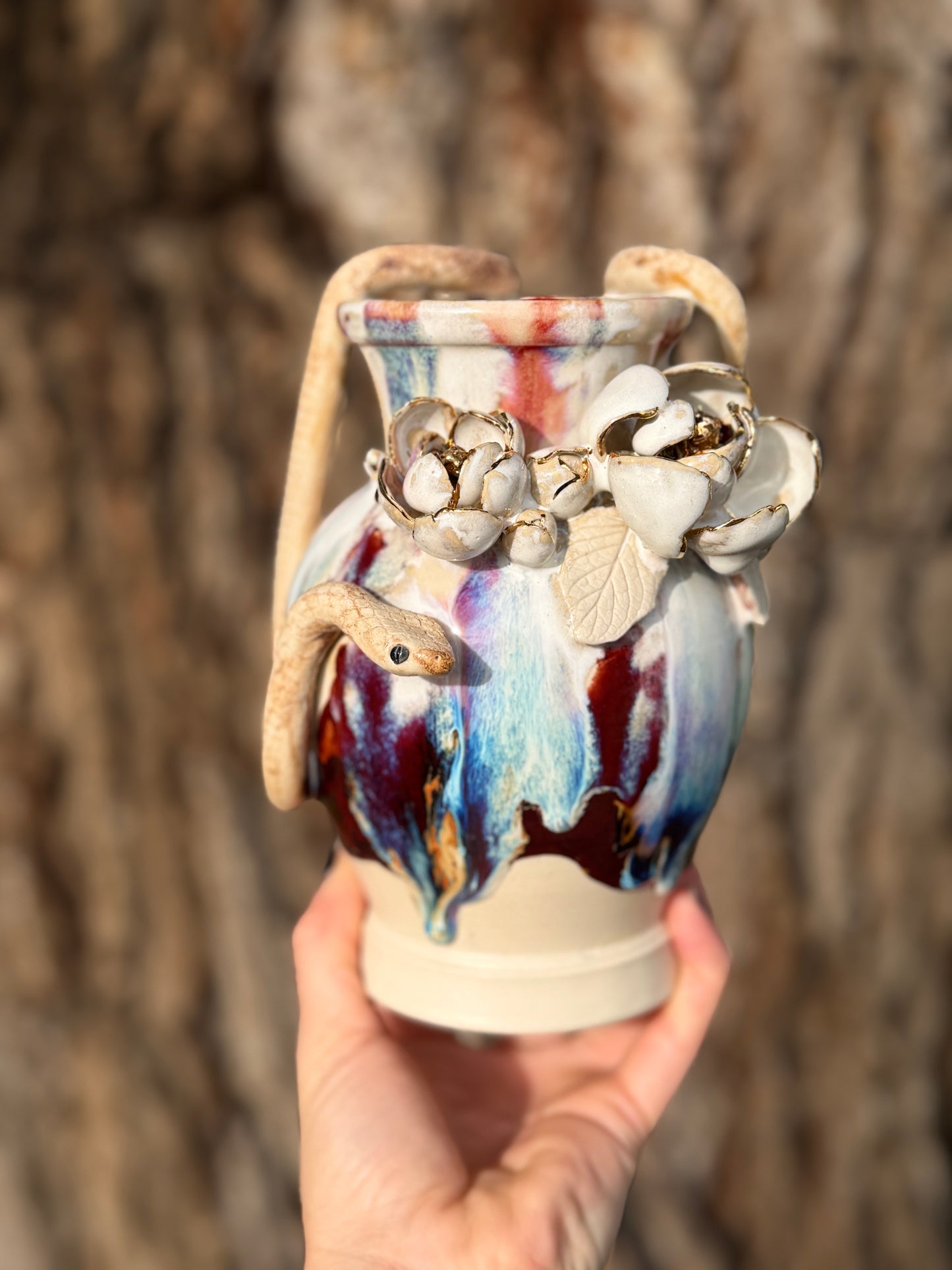 Magnolia Snake Vase