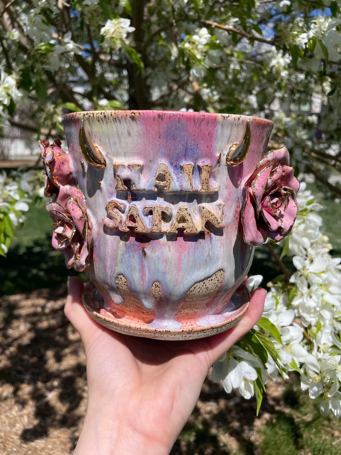 Hail Satan Rose Planter