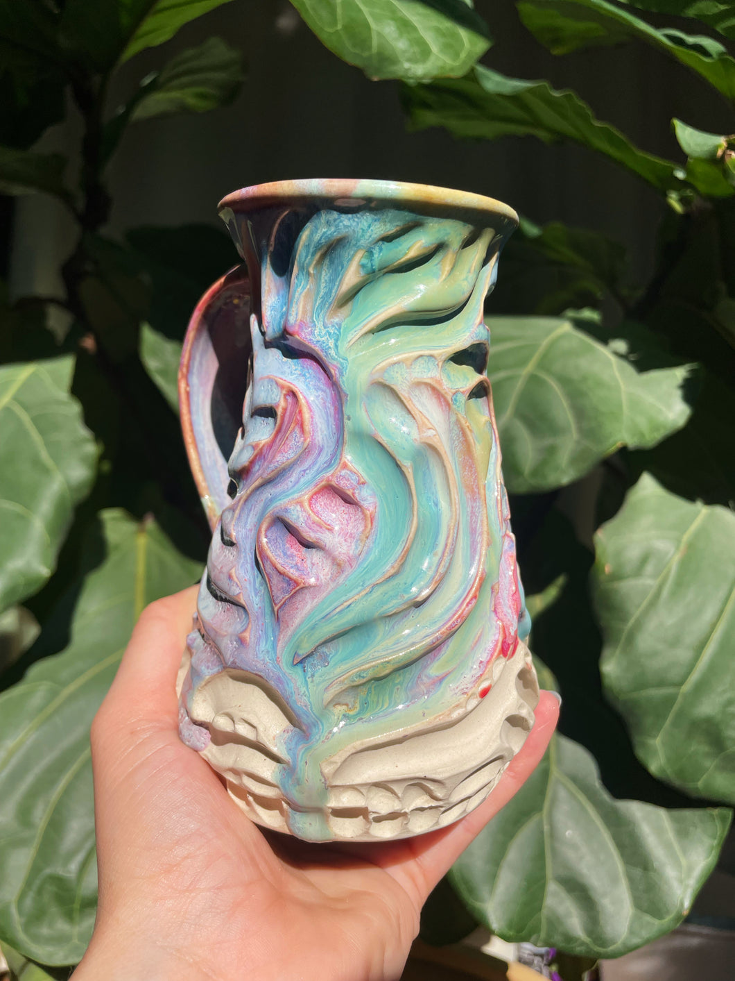 Carved Rainbow Stein